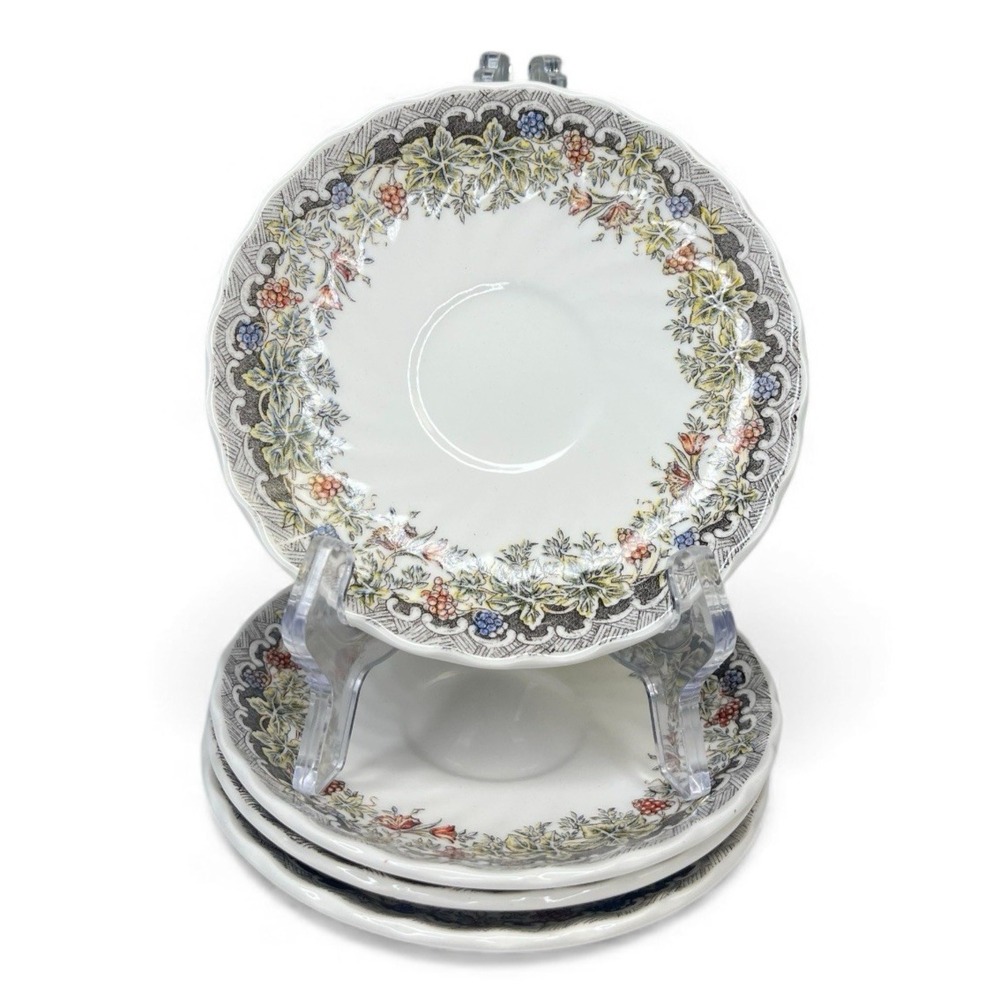 Queen's Seasons Greetings Myott‎ Factory Saucer ONLY set of 4